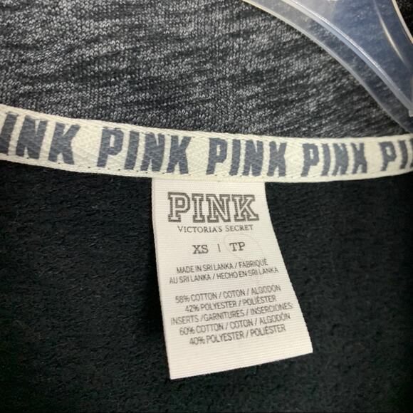 VS Pink Grey Quarter Zip Pullover Sweatshirt XS - Picture 4 of 5